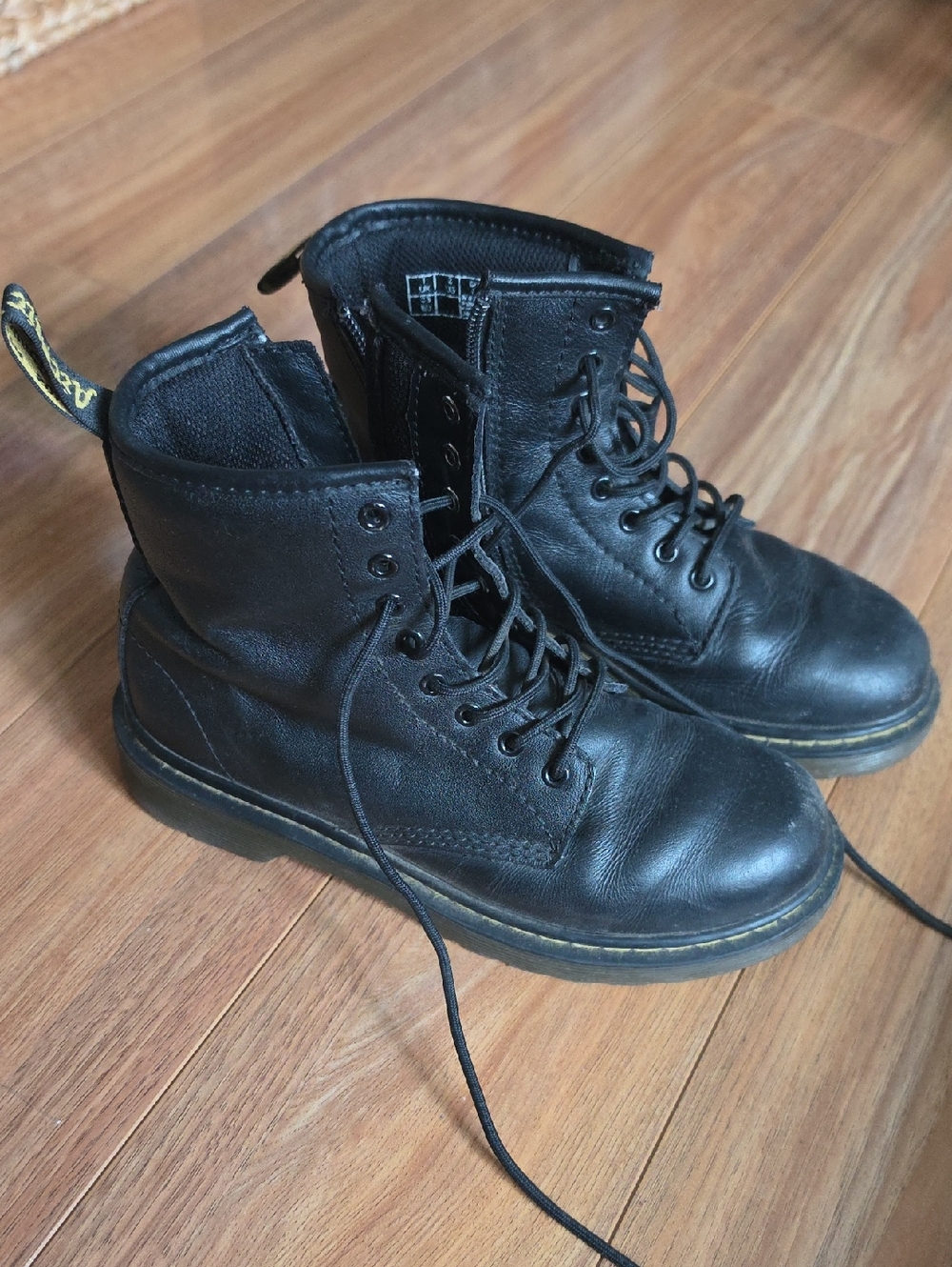 Dr. Martens Black Leather Delaney Ankle Boots